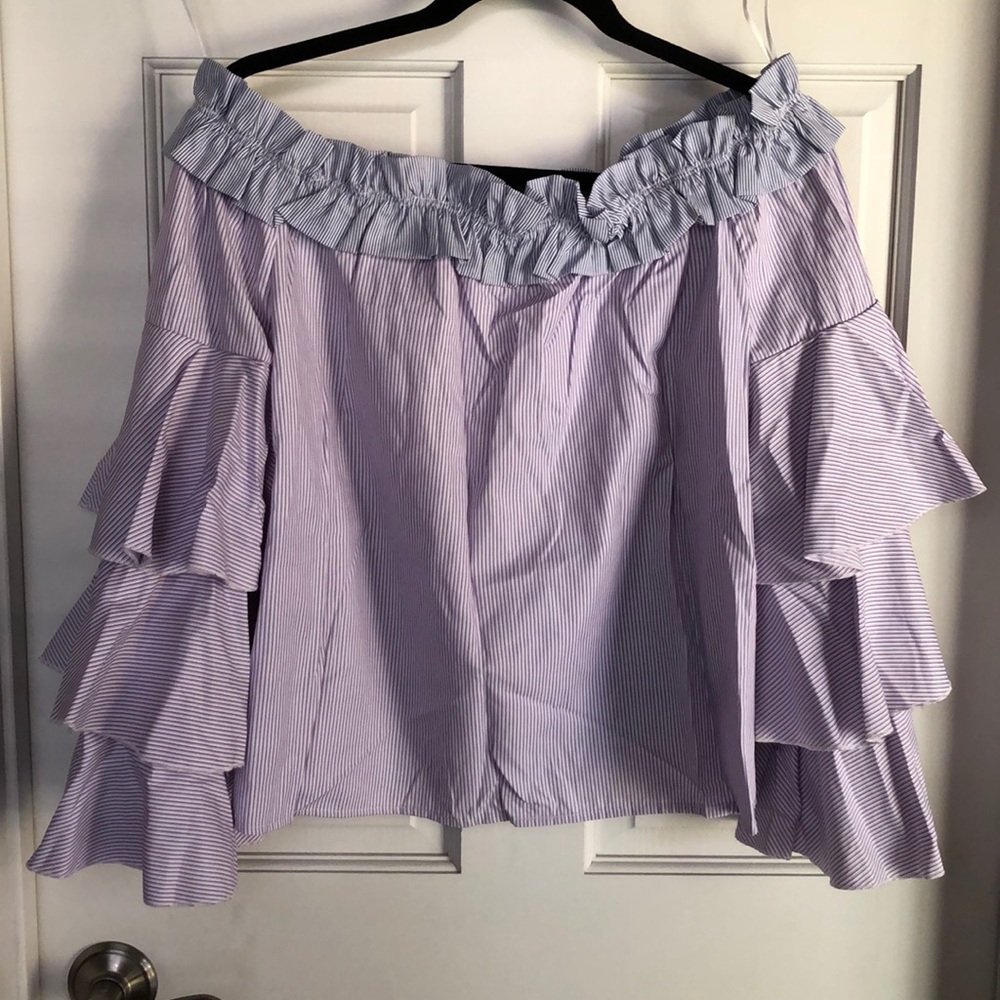 Romeo & Juliet Couture • Pinstriped Blouse - Picture 2 of 6